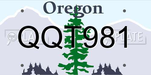 QQT981 Oregon License Plate