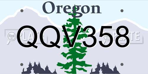 QQV358 Oregon License Plate