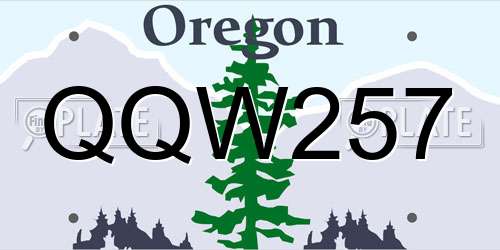 QQW257 Oregon License Plate