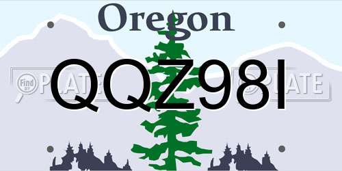 QQZ98I Oregon License Plate