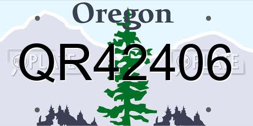 QR42406 Oregon License Plate