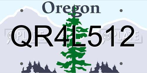 QR4L512 Oregon License Plate