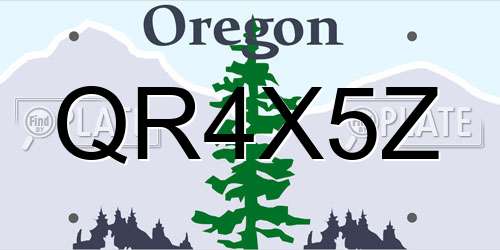 QR4X5Z Oregon License Plate
