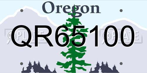 QR65100 Oregon License Plate