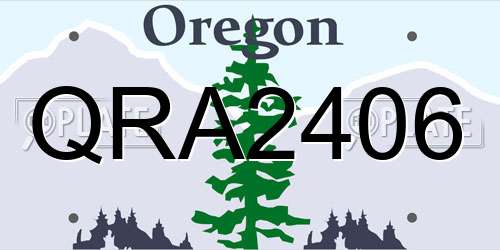 QRA2406 Oregon License Plate