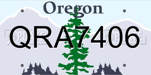 QRA7406 Oregon License Plate