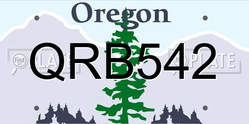 QRB542 Oregon License Plate