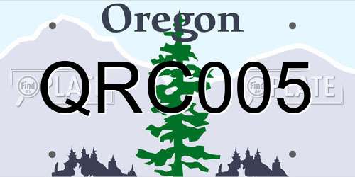 QRC005 Oregon License Plate