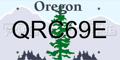 QRC69E Oregon License Plate
