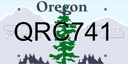 QRC741 Oregon License Plate
