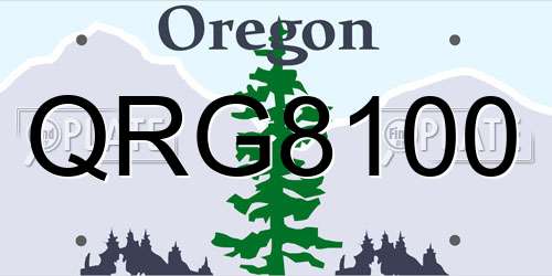 QRG8100 Oregon License Plate