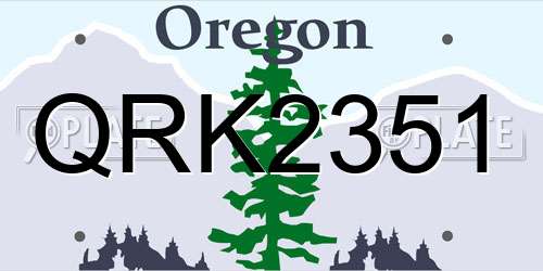 QRK2351 Oregon License Plate