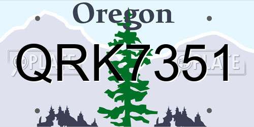 QRK7351 Oregon License Plate