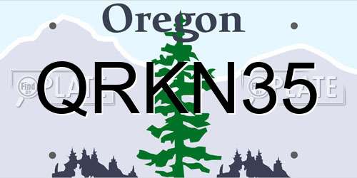 QRKN35 Oregon License Plate