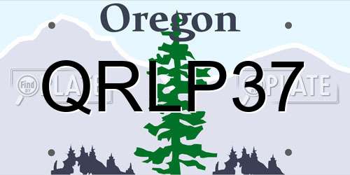 QRLP37 Oregon License Plate
