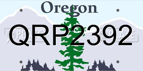QRP2392 Oregon License Plate