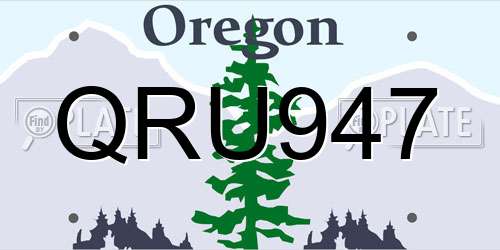 QRU947 Oregon License Plate