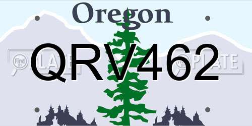 QRV462 Oregon License Plate