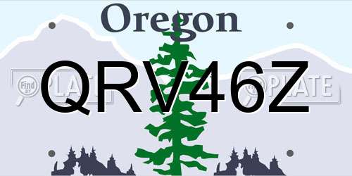 QRV46Z Oregon License Plate