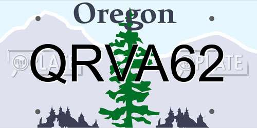 QRVA62 Oregon License Plate