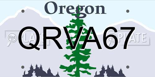 QRVA67 Oregon License Plate