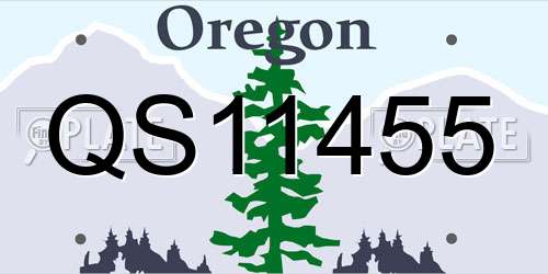 QS11455 Oregon License Plate