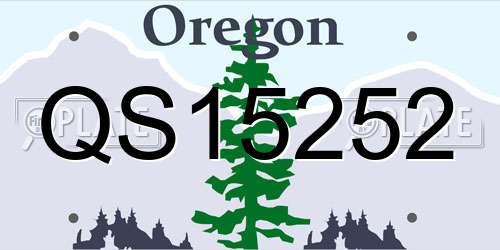 QS15252 Oregon License Plate