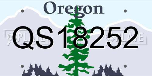 QS18252 Oregon License Plate