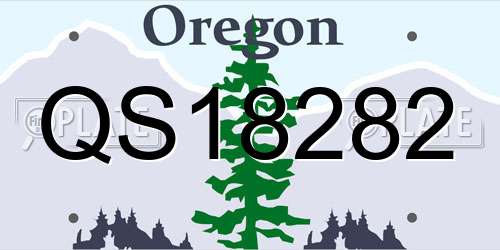 QS18282 Oregon License Plate