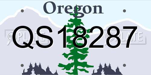 QS18287 Oregon License Plate