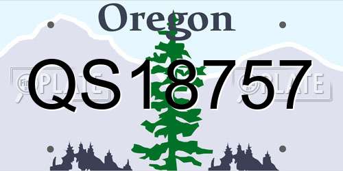 QS18757 Oregon License Plate