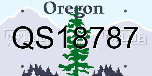 QS18787 Oregon License Plate
