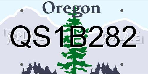 QS1B282 Oregon License Plate