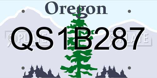 QS1B287 Oregon License Plate