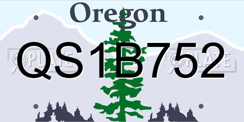 QS1B752 Oregon License Plate