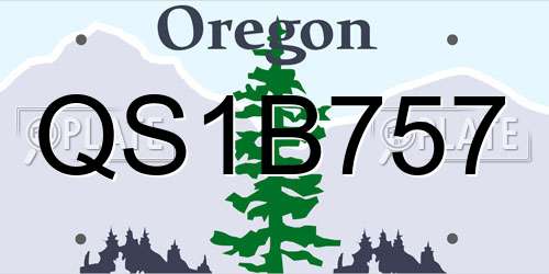 QS1B757 Oregon License Plate