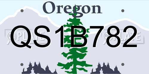 QS1B782 Oregon License Plate