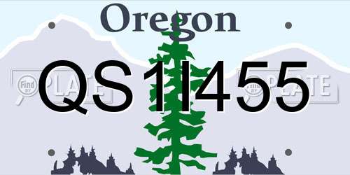 QS1I455 Oregon License Plate