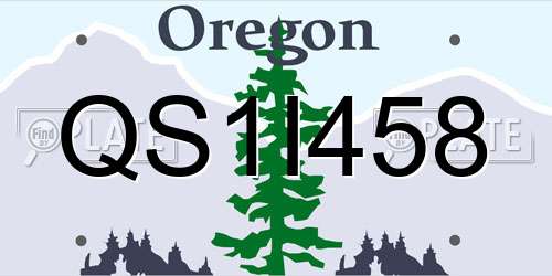 QS1I458 Oregon License Plate