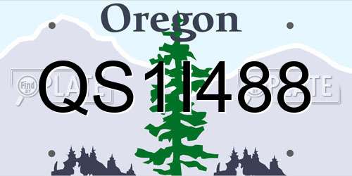 QS1I488 Oregon License Plate