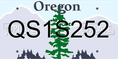 QS1S252 Oregon License Plate