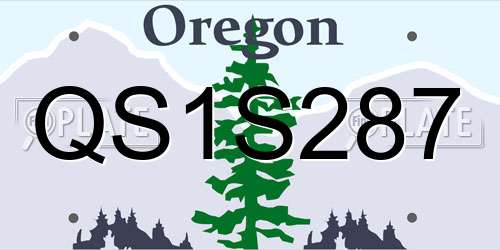 QS1S287 Oregon License Plate