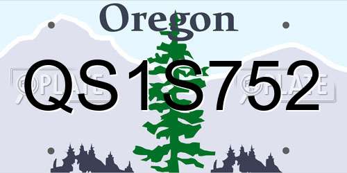 QS1S752 Oregon License Plate
