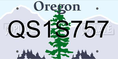 QS1S757 Oregon License Plate