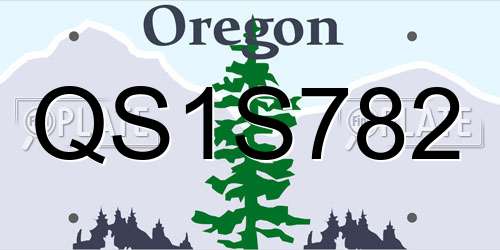 QS1S782 Oregon License Plate