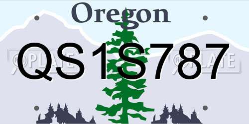 QS1S787 Oregon License Plate