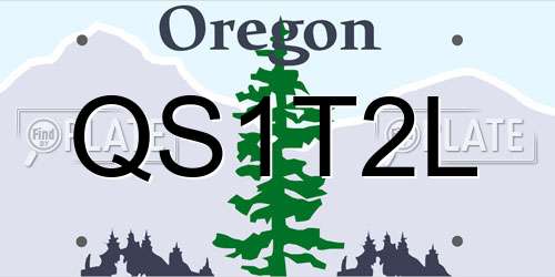 QS1T2L Oregon License Plate