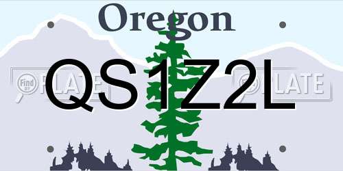 QS1Z2L Oregon License Plate