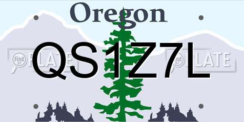 QS1Z7L Oregon License Plate