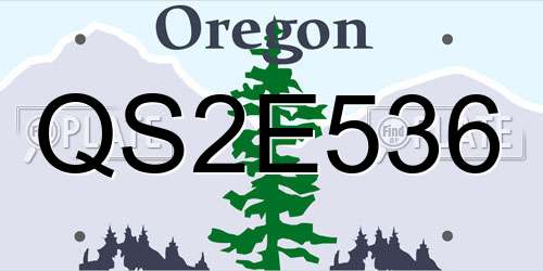 QS2E536 Oregon License Plate
